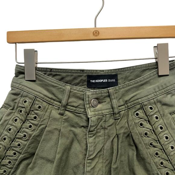 THE KOOPLES Lace Up Shorts‎ Olive Green Women’s Size 1 (Small) - Picture 5 of 13